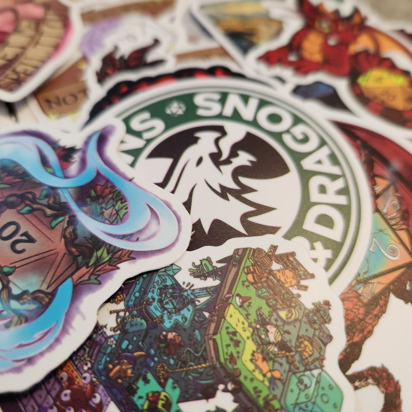 Set of 10 Lucky Dip Dungeons and Dragons Stickers | Over 50 Unique Designs | Random Selection | D&D Decals Pack