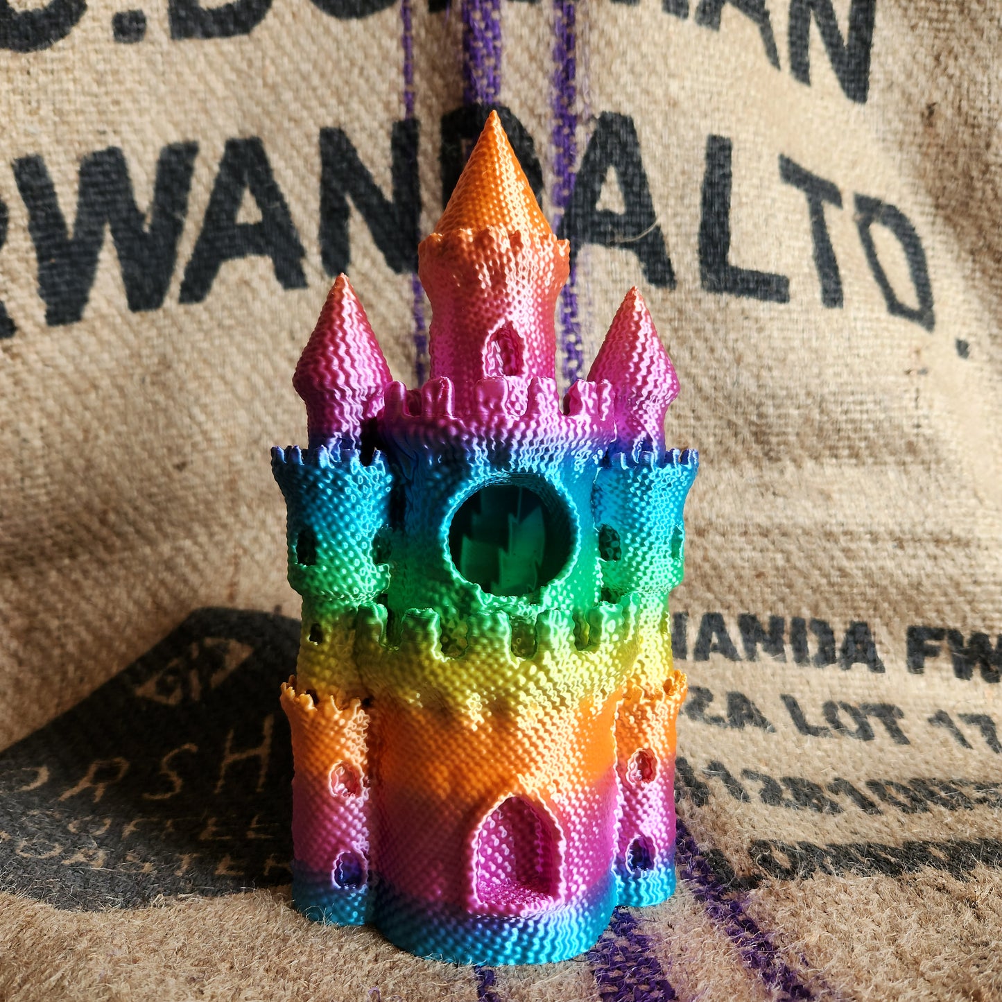 Knitted Dice Tower - Designed by FatesEnd