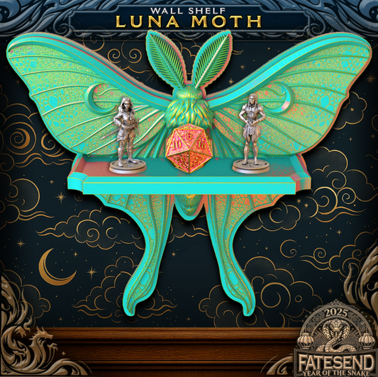Luna Moth TTRPG Accessory Display Shelf