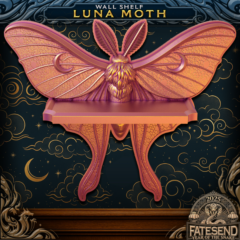 Luna Moth TTRPG Accessory Display Shelf