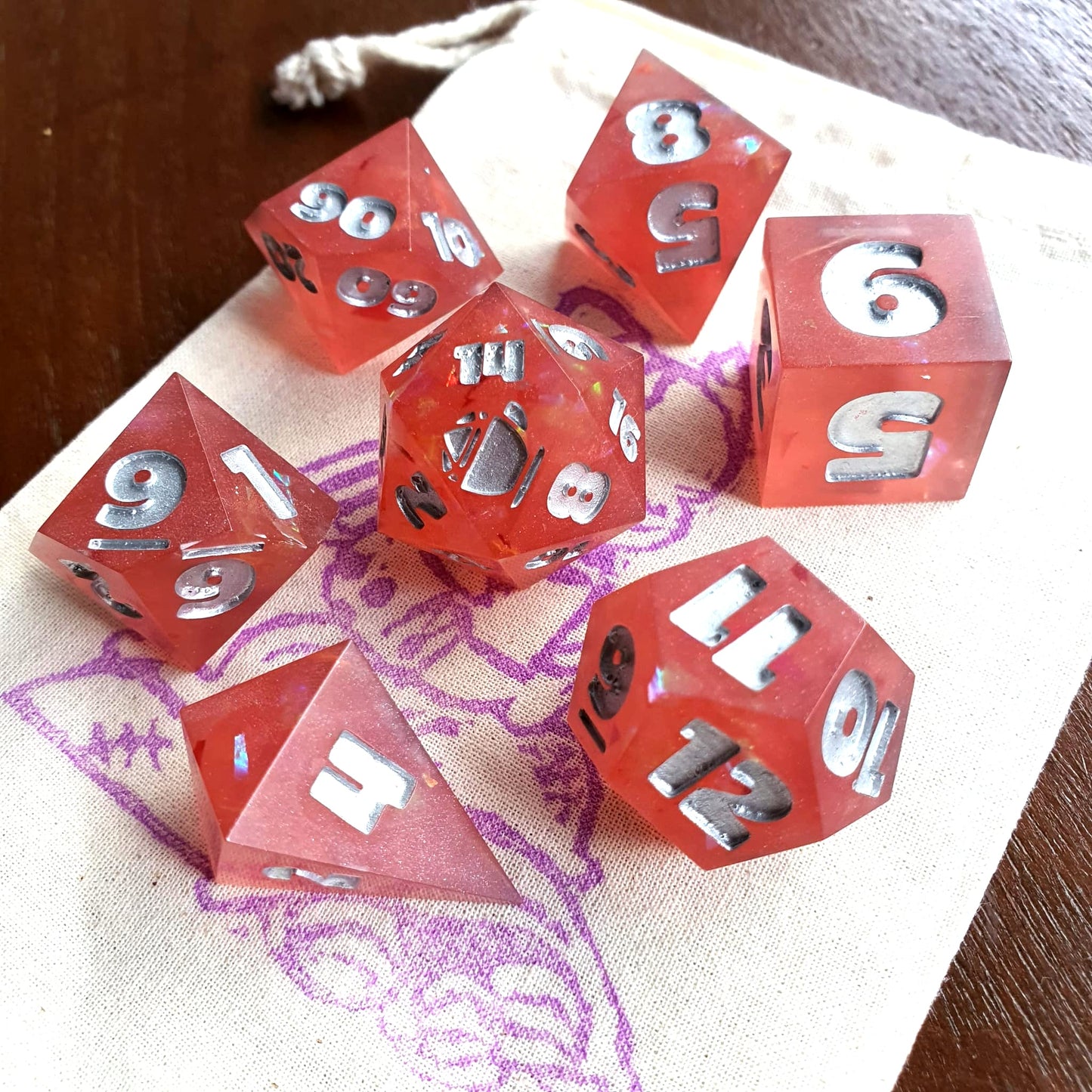 Blush Gleam DnD Dice Set