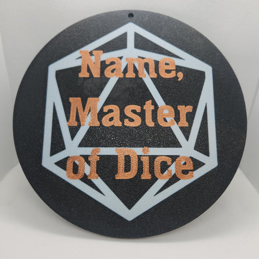 Customisable D20 Name Plate Sign