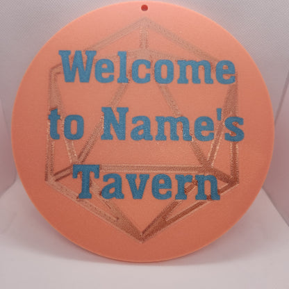 Customisable D20 Name Plate Sign