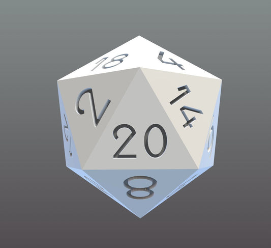 STL D20 Chonk - Customisable Size & Font