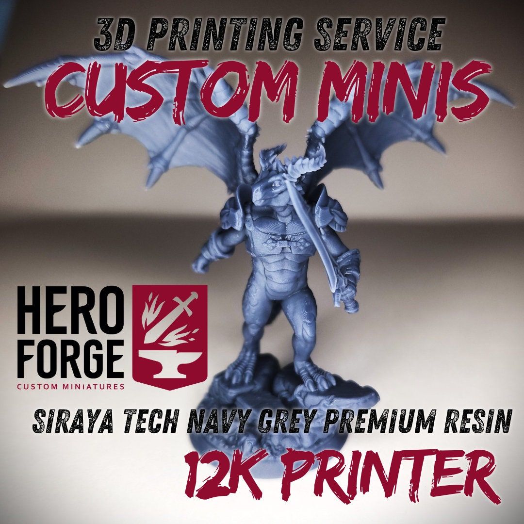 Custom TTRPG Miniature Printing Service - High-Quality 3D Printed Minis - Hero Forge - Eldritch Foundry - Desktop Hero - Hero Mini Maker