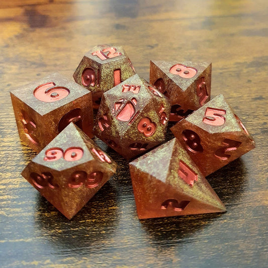 Dawn's Radiance- Handmade Oversized D&D Dice Set