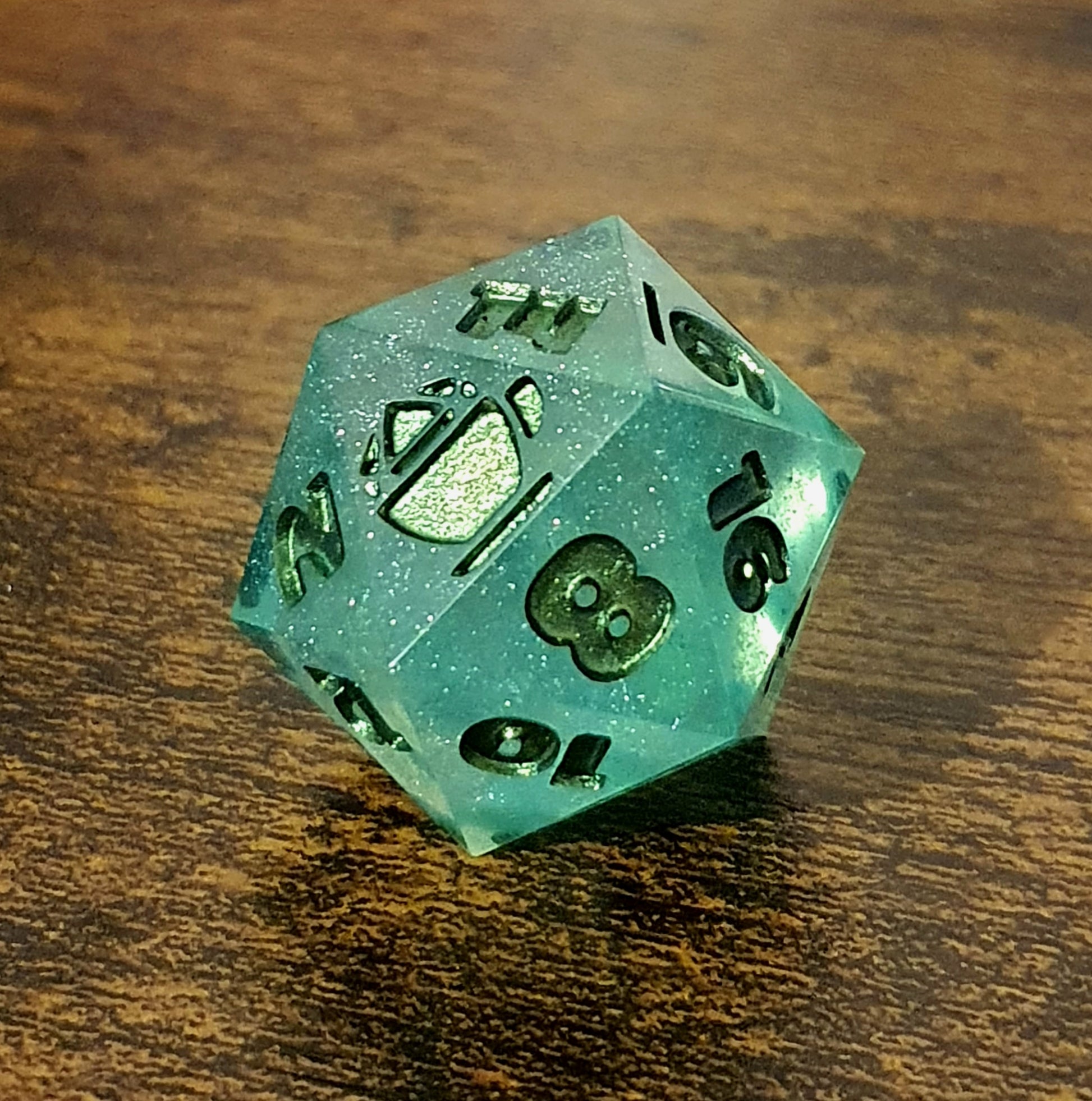 Celestial Jade - Handmade Oversized D&D Dice Set