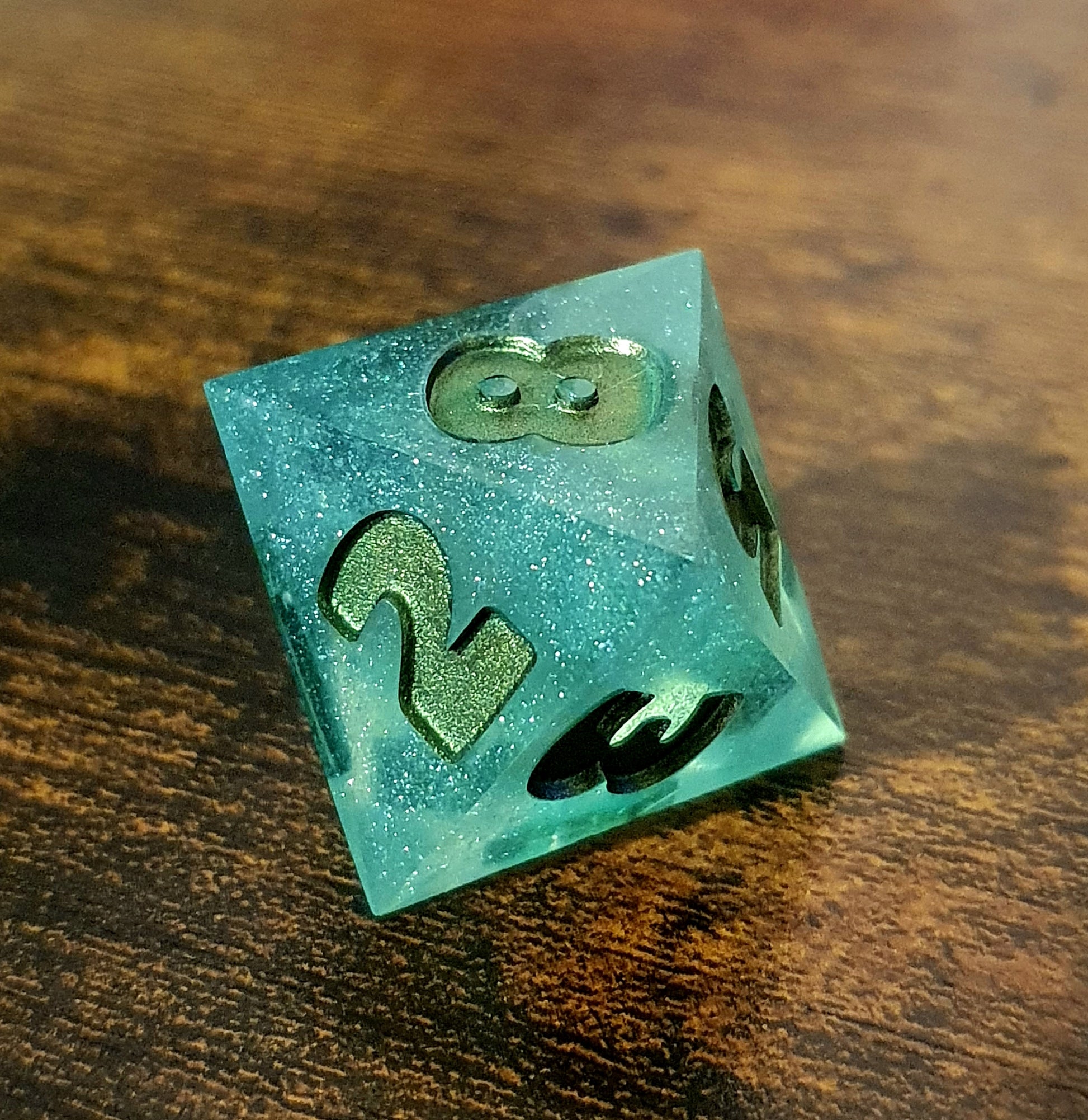 Celestial Jade - Handmade Oversized D&D Dice Set