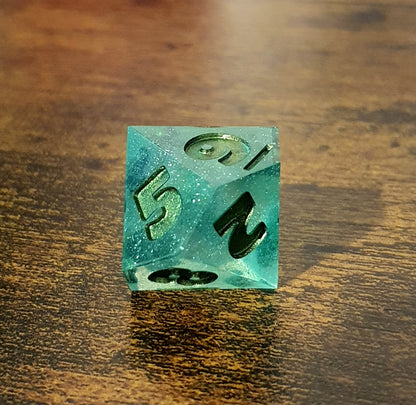 Celestial Jade - Handmade Oversized D&D Dice Set