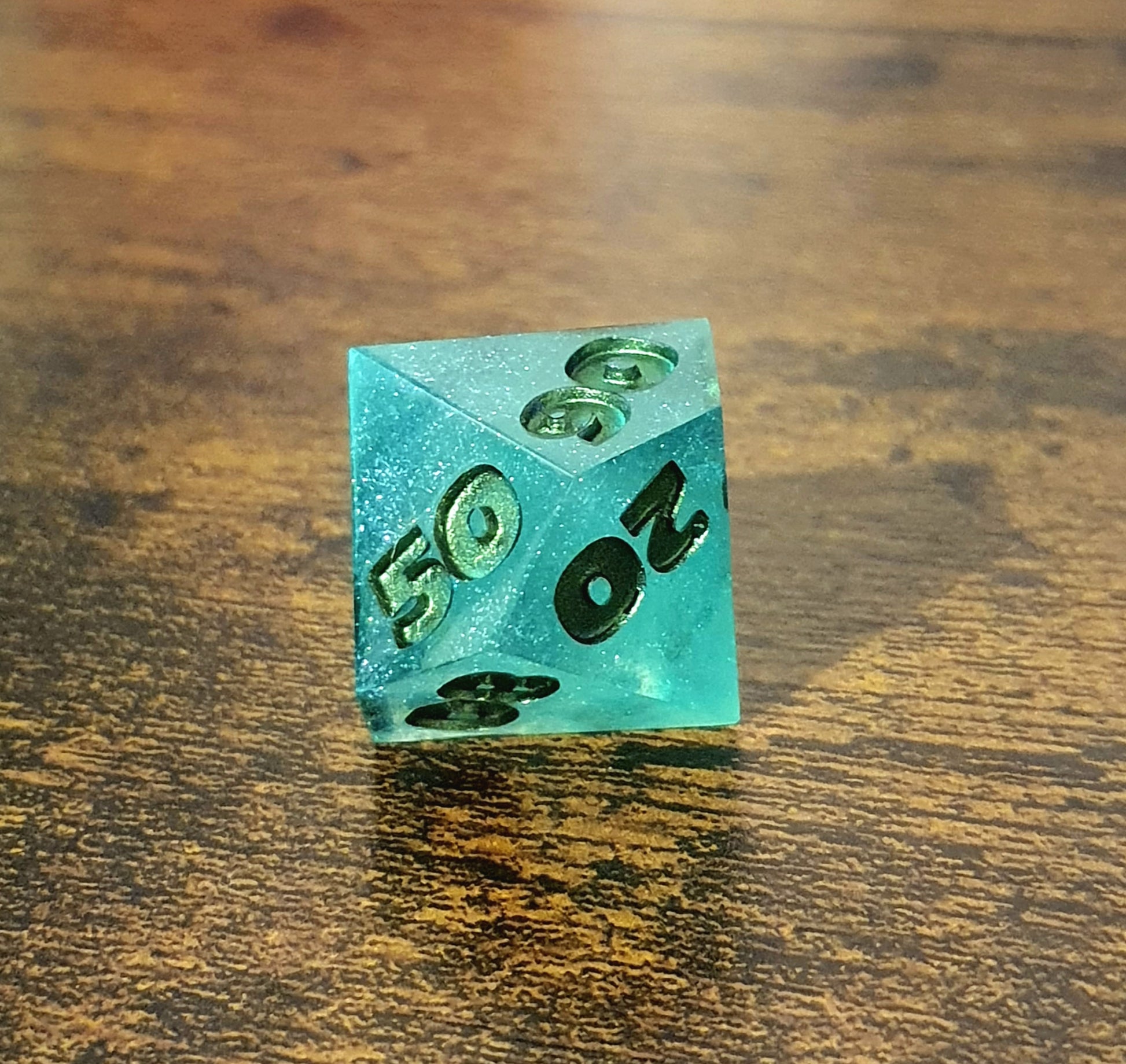 Celestial Jade - Handmade Oversized D&D Dice Set