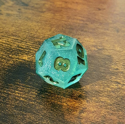 Celestial Jade - Handmade Oversized D&D Dice Set