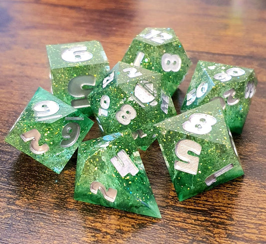 Feywild Glimmer - Handmade Oversized D&D Dice Set