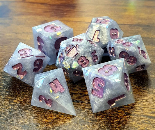 Mercury's Shards - Handmade Oversized D&D Dice Set