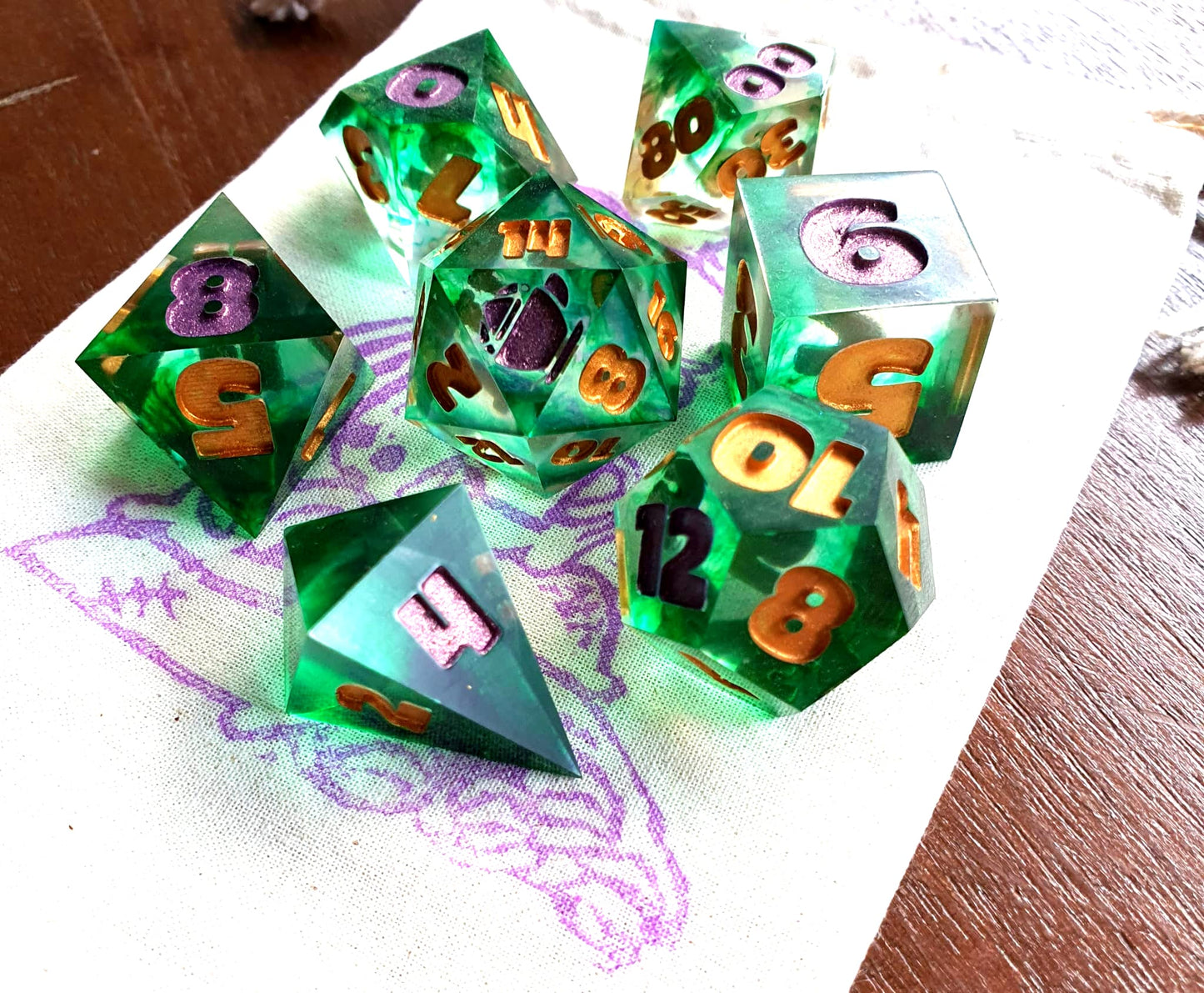 Forest Jewel DnD Dice Set